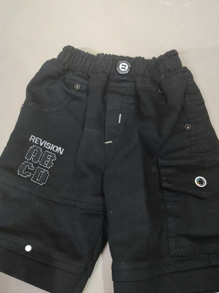 Boys Black Cargo Shorts