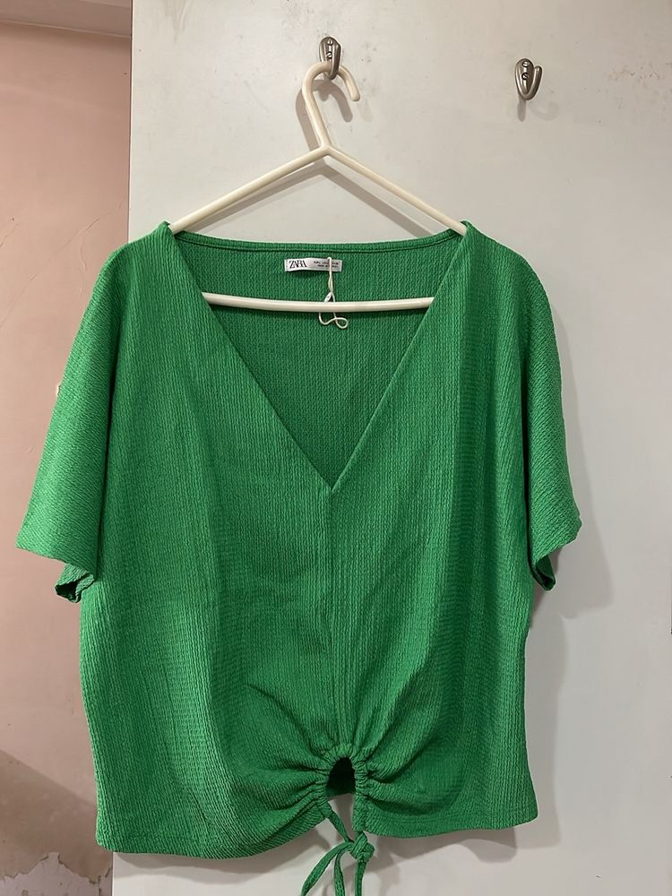 Zara Green Crop Top