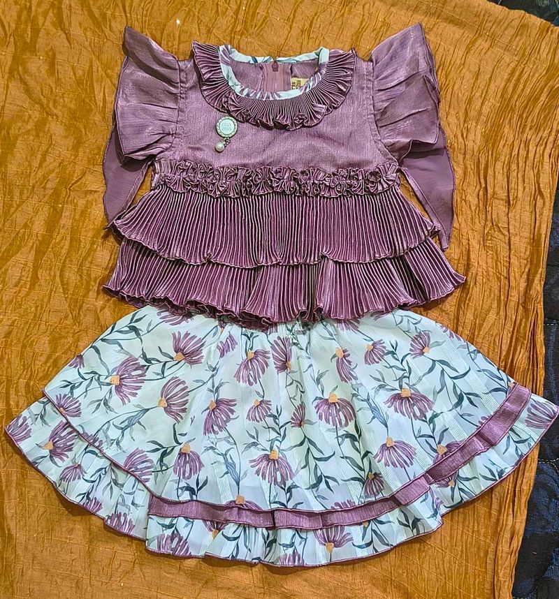 Girls' Purple Floral Outfit