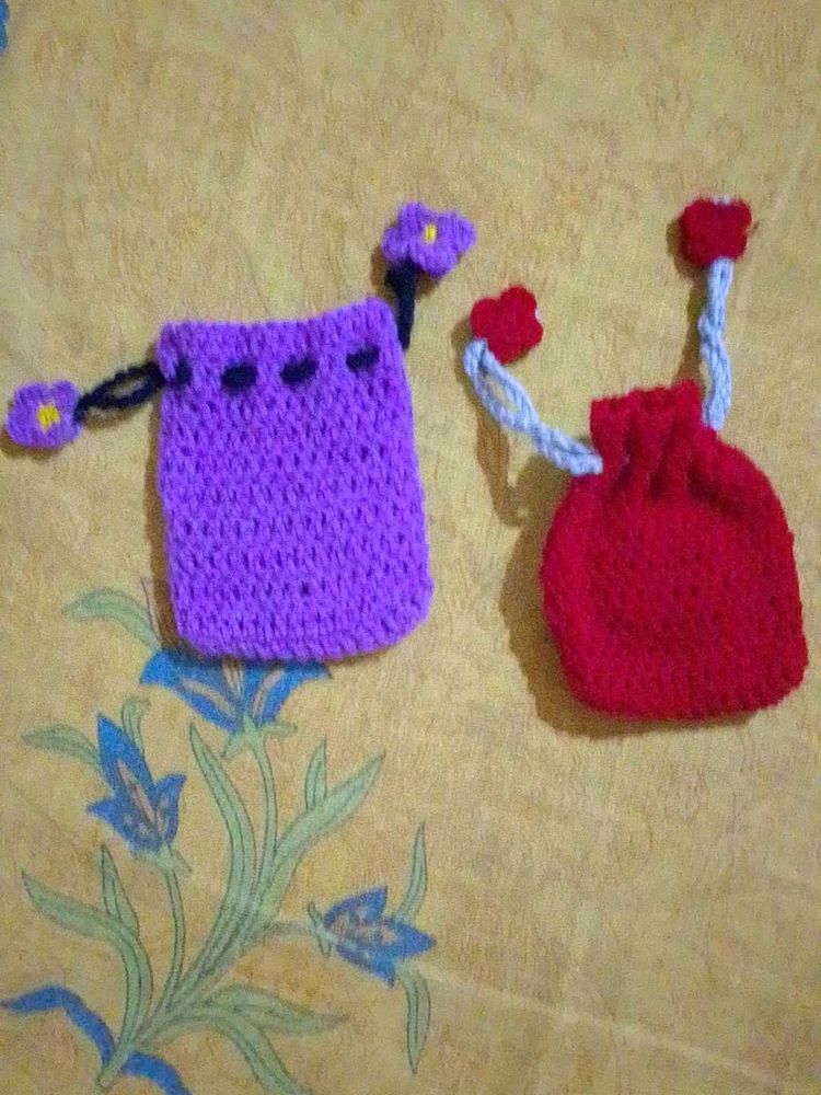 Crochet Drawstring Pouches