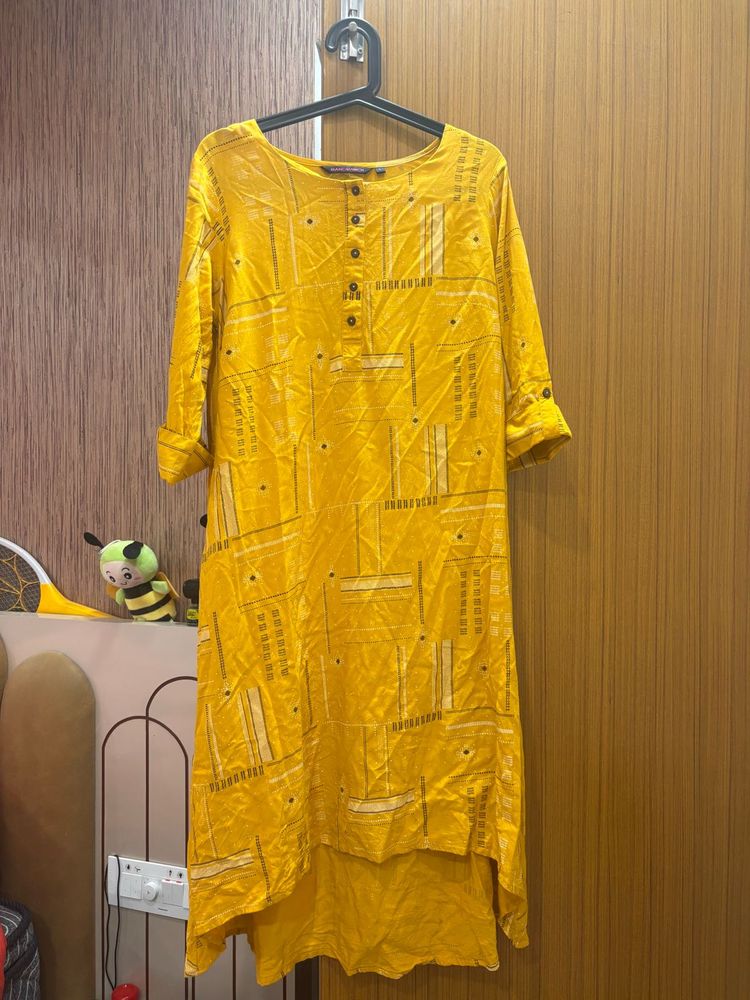 “Rangmanch” Mustard Aline Kurta