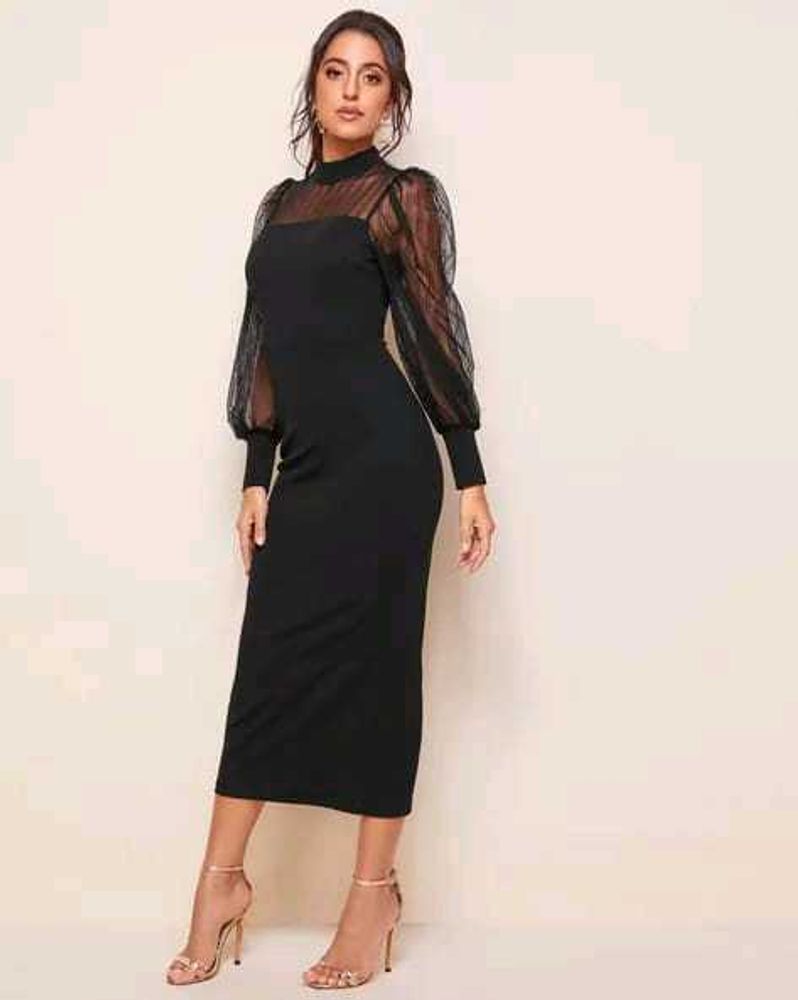 Elegant Black Midi Dress