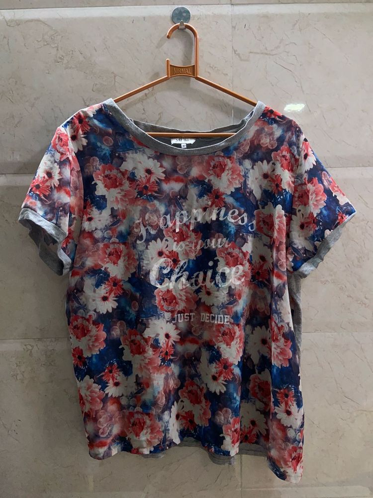 Vibrant Floral Sheer Top