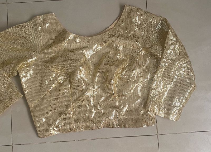 Golden Sequin Party Blouse