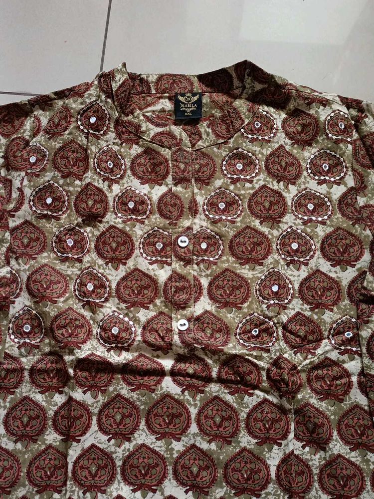 Olive Xxl Kurti Pant Set