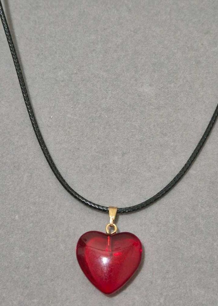 Glass Red Heart Pendant