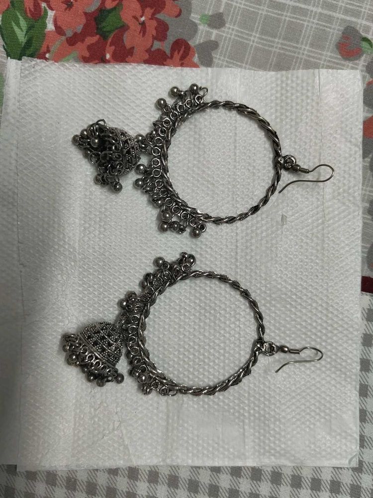 Oxidized Jhumka Earrings