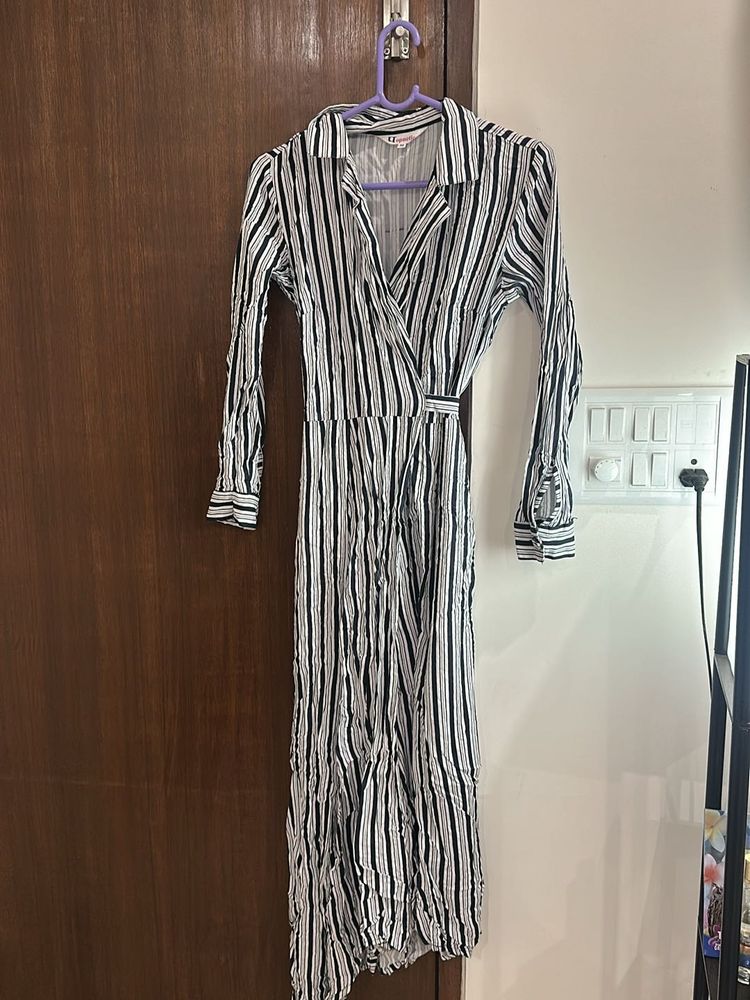 Black And White Striped Wrap Around