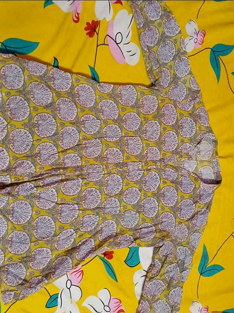 Yellow Shirt Peplum Top