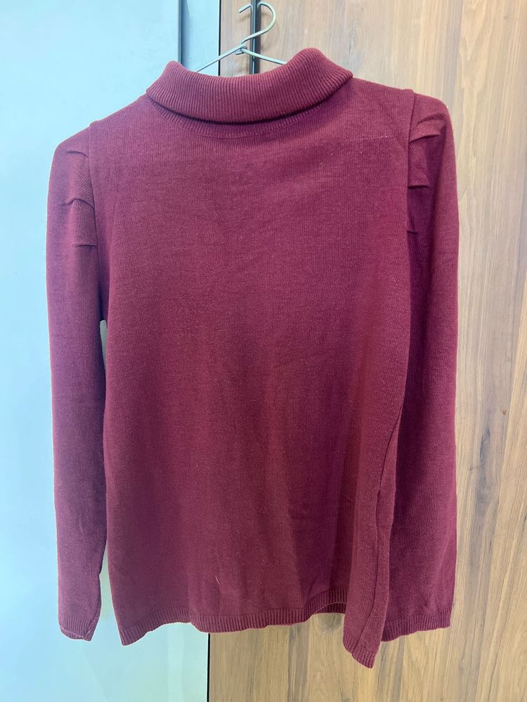 Burgundy Turtleneck Sweater top