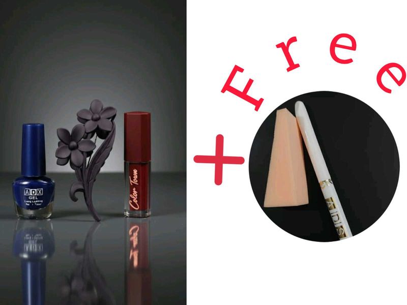 Lipstick, Nail Polish, Hair Clip