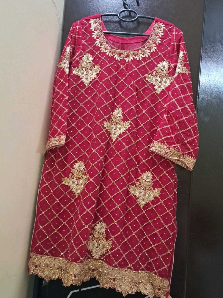 Red Embroidered Dress
