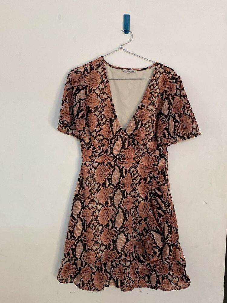 Snakeskin Print Mini Dress