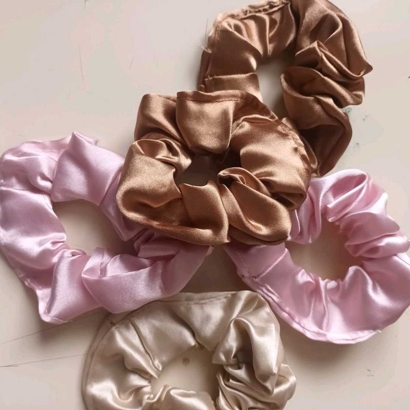 Silky Hair Scrunchie Set 5nos