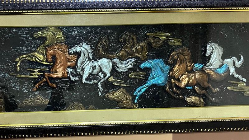 3D Running Horses Wall Art Frame