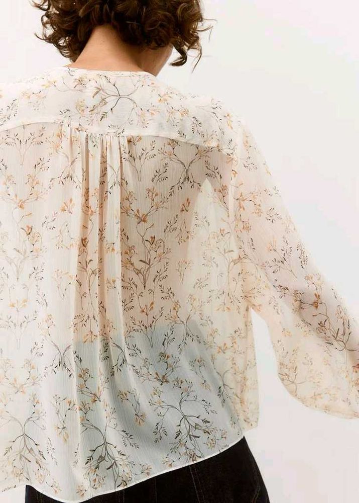 H&amp;M sheer Floral Print Blouse