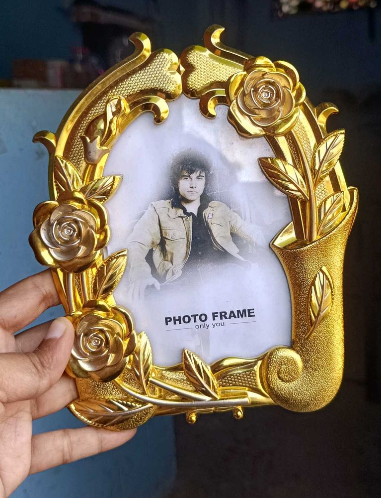 Golden Floral Photo Frame