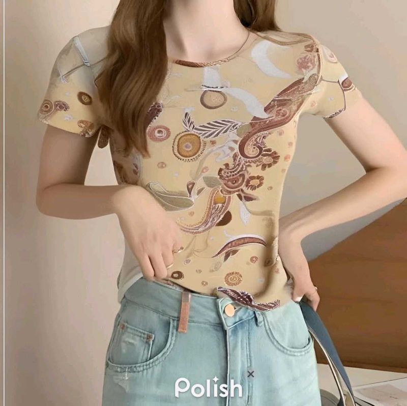 New With Tag Korean Art body fit top