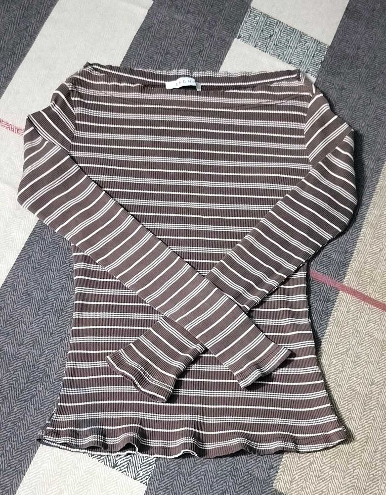 STRIPED LONG SLEEVE TOP 🤎