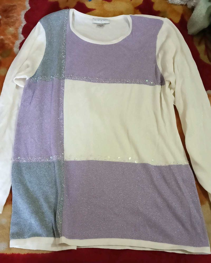 Elegant Purple Knit Top