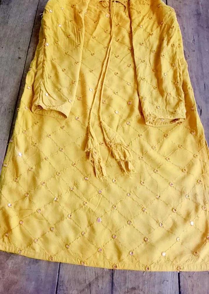 Combo 3 Yellow Embroidered Kurta