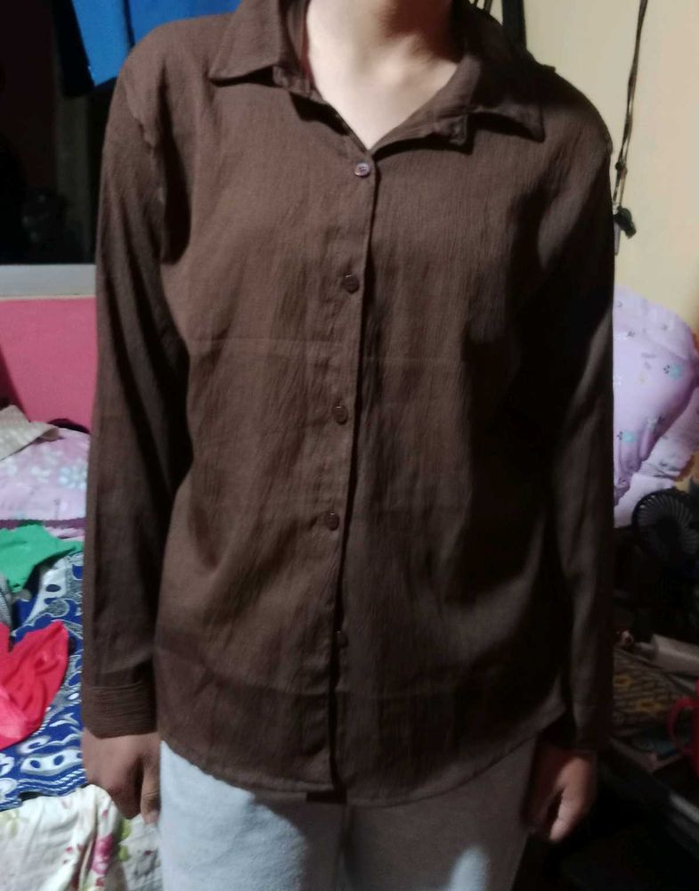 Brown Casual Asthetic Shirt