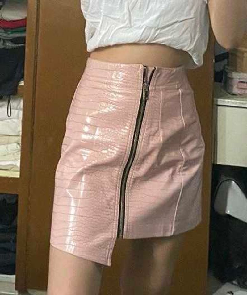 Imported Leather Skirt