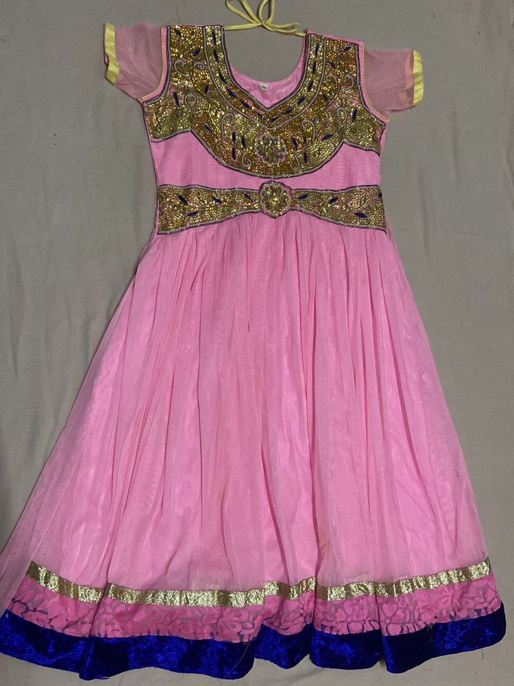 Girls Pink Ethnic Dress