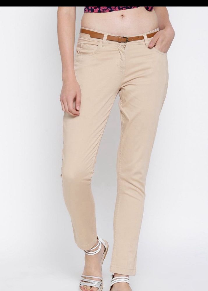 Beige Casual Pants