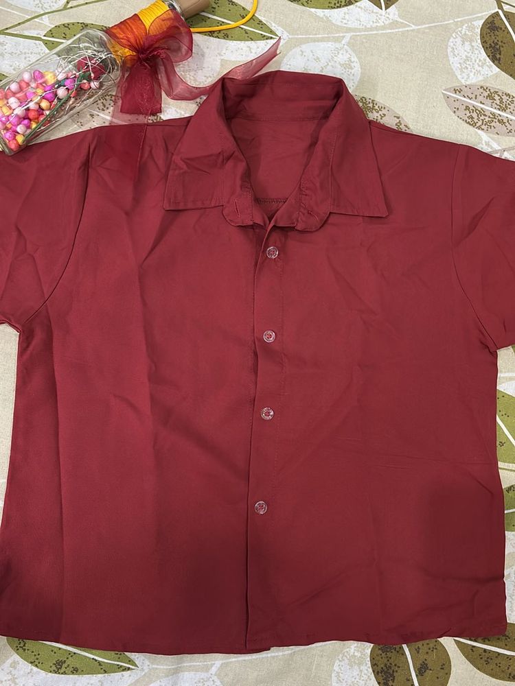 Maroon Crop Shirt