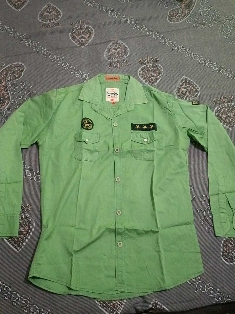 Green Military Style Shirt