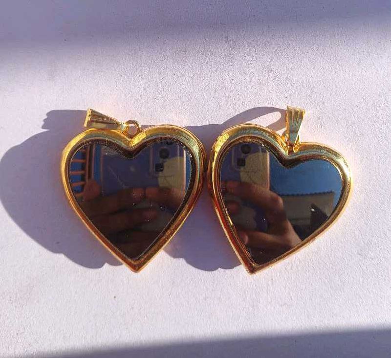mirror heart locket