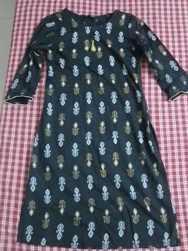 Elegant Black Printed Kurti