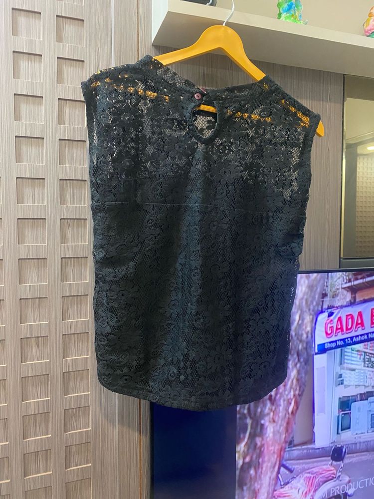 Elegant Black Lace Top