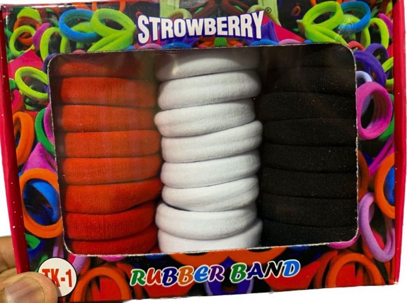 RED BLACK WHITE HAIR RUBBER BANDS For Women