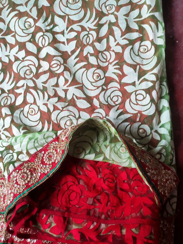 Brasho Saree Red And Green Combination 💚❤️
