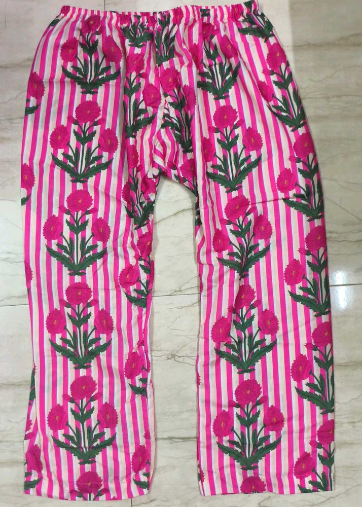 Pink Floral Print Pants