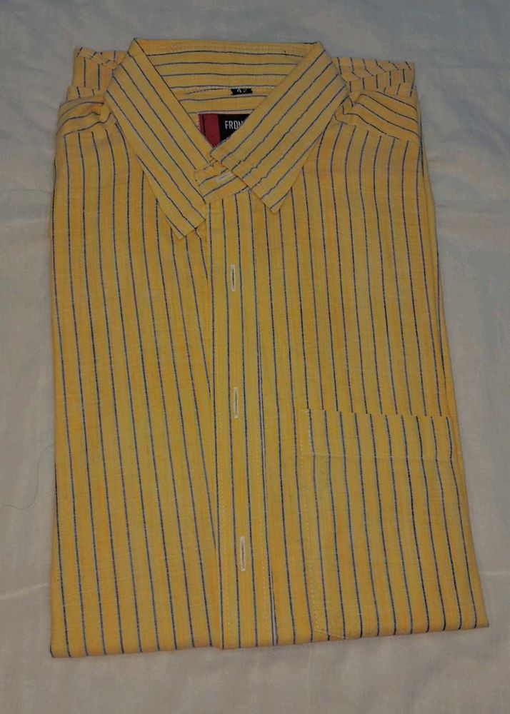 Striped Yellow Casual Shirt