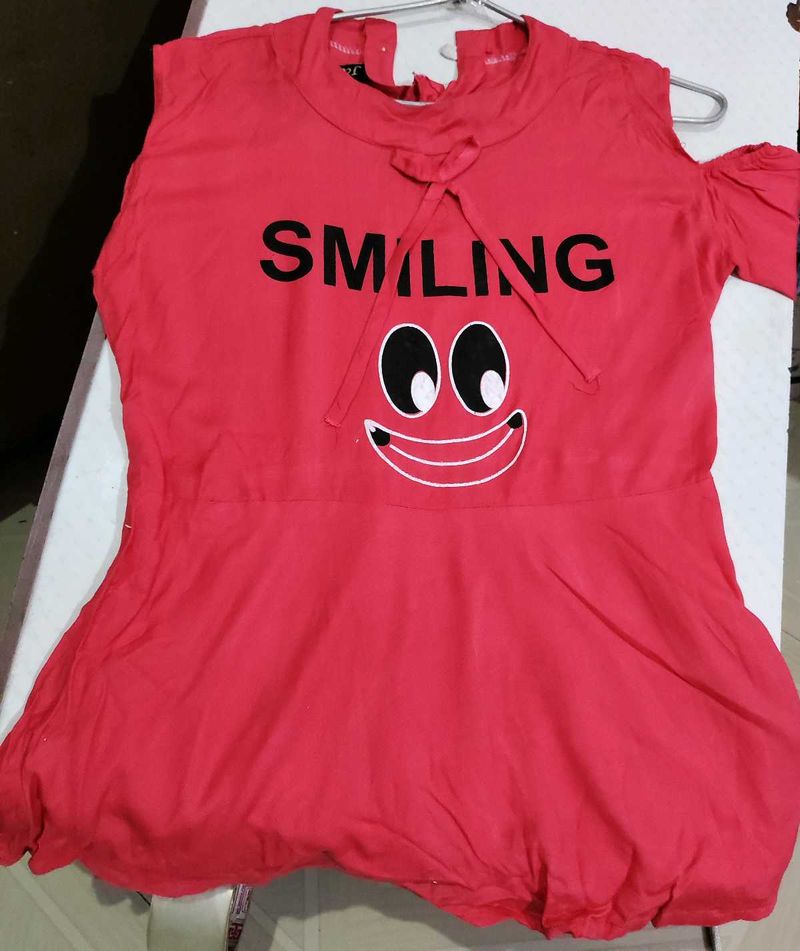 Trendy Off Shoulder Pinkish Top - Free Size