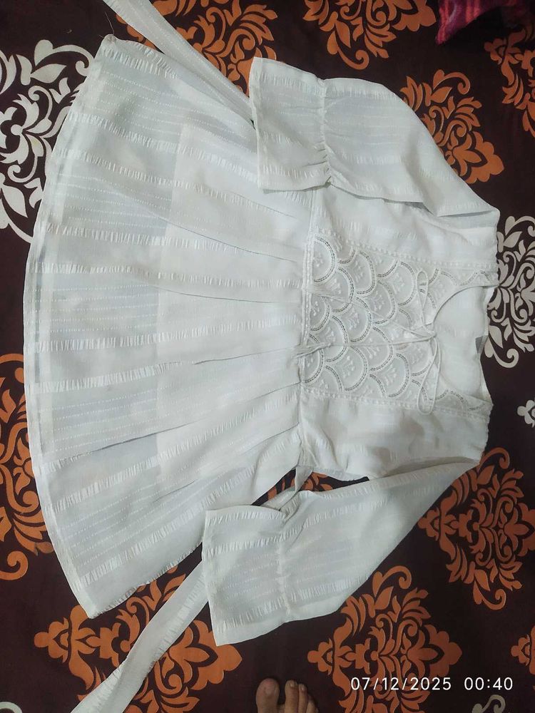 White Embroidered Top