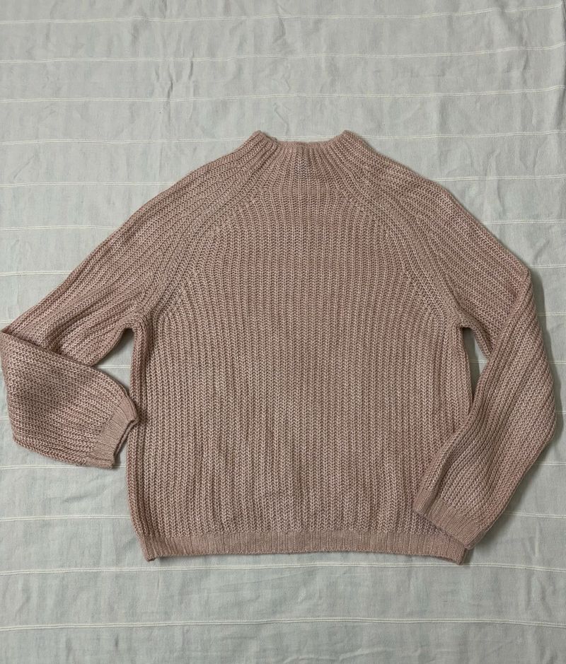 H&amp;M Shiny Peach Cable Knit Sweater