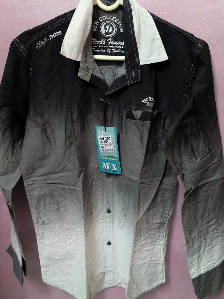 New 2  Blank-white And Red-grey Shirt