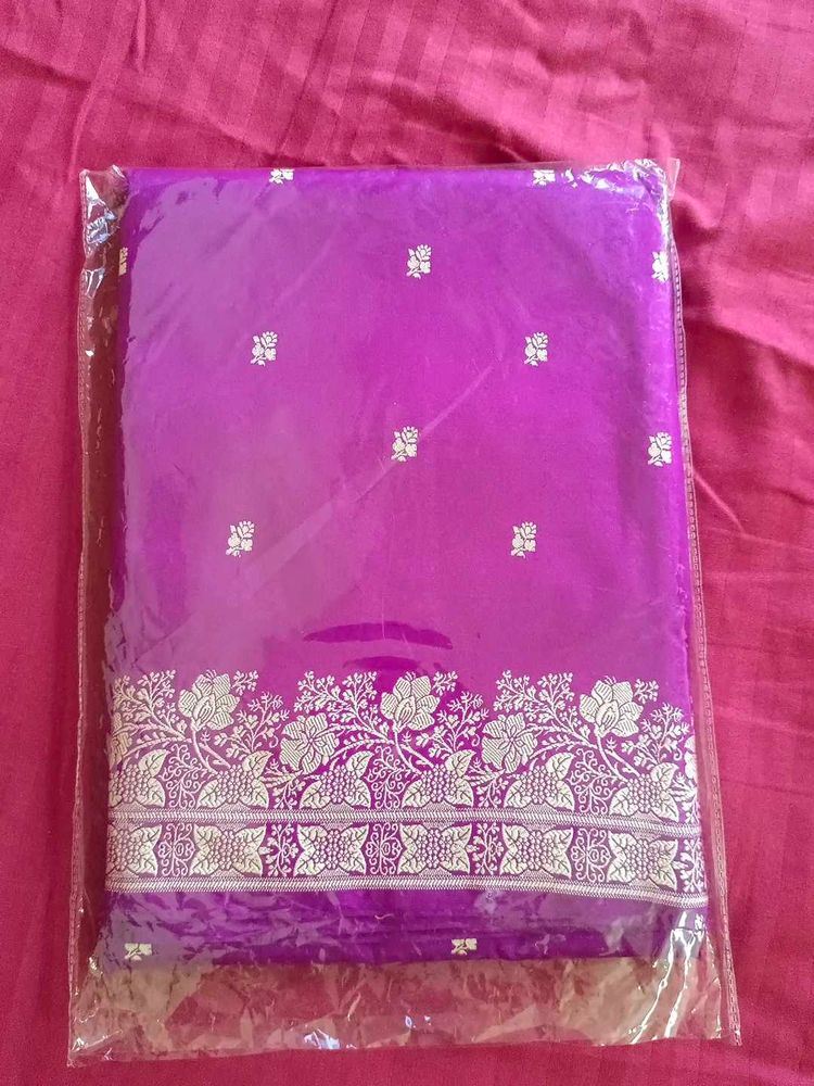 Purple Banarasi Silk Saree