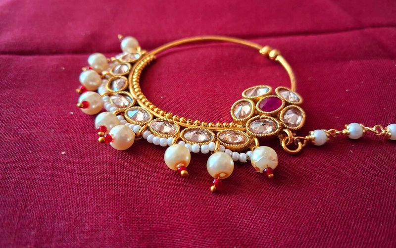 Bridal Premium Quality Nose Pin With Chain