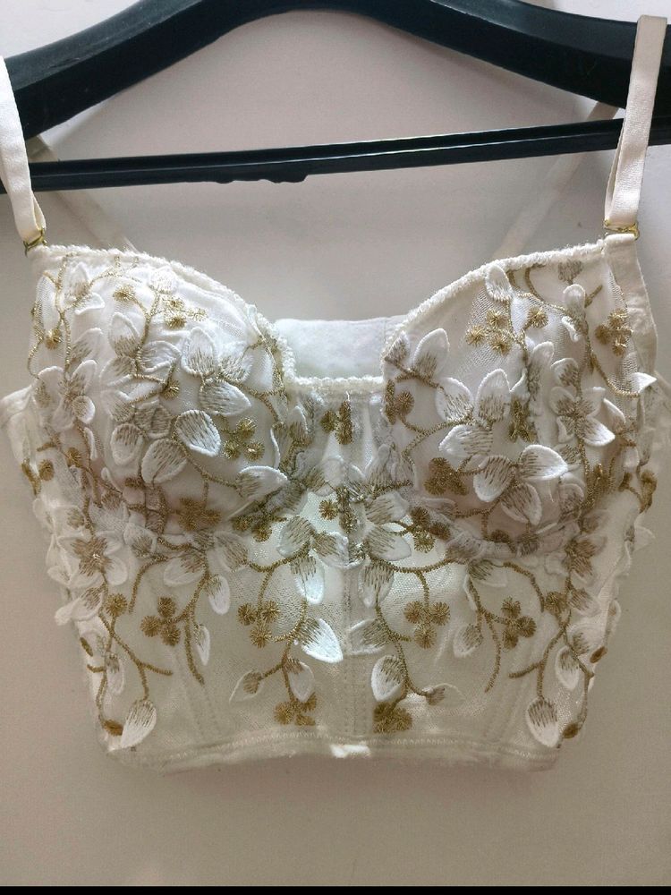 White Leaf Corset Brallete