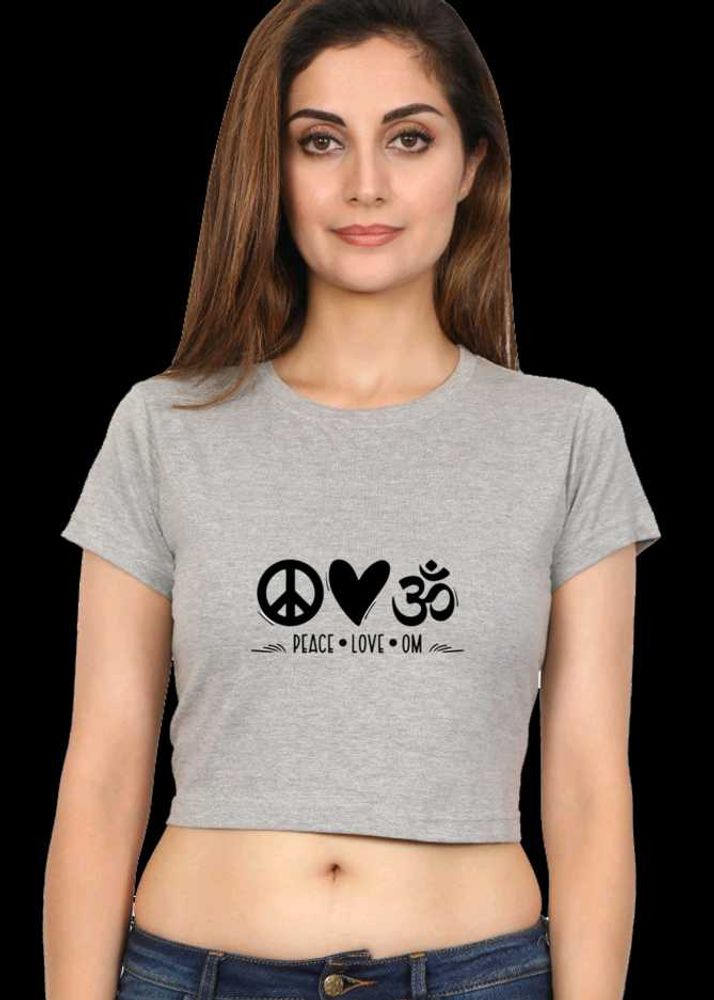 Peace Love Om Relax Fit Graphity Crop Top