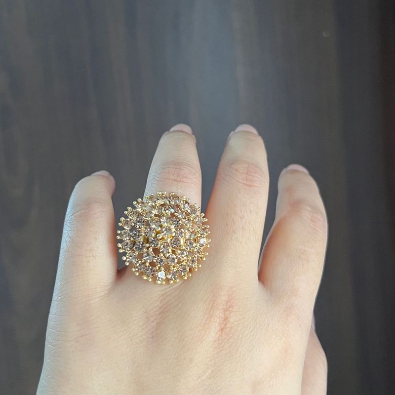 Gold Cluster Stone Cocktail Ring
