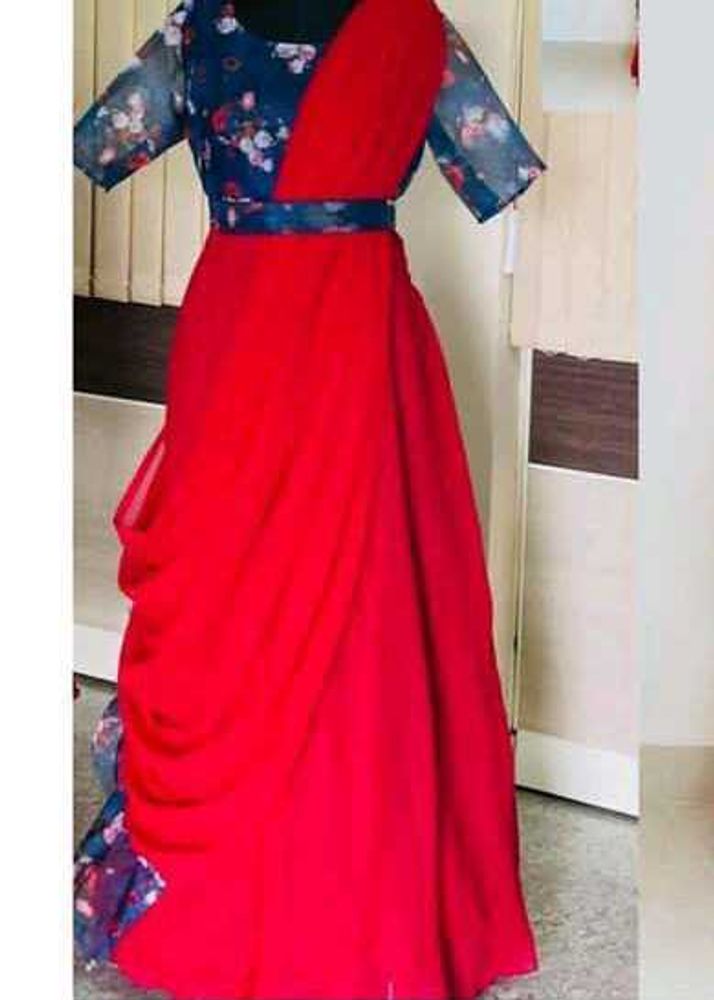 BluRed Gown Come Lehanga💜