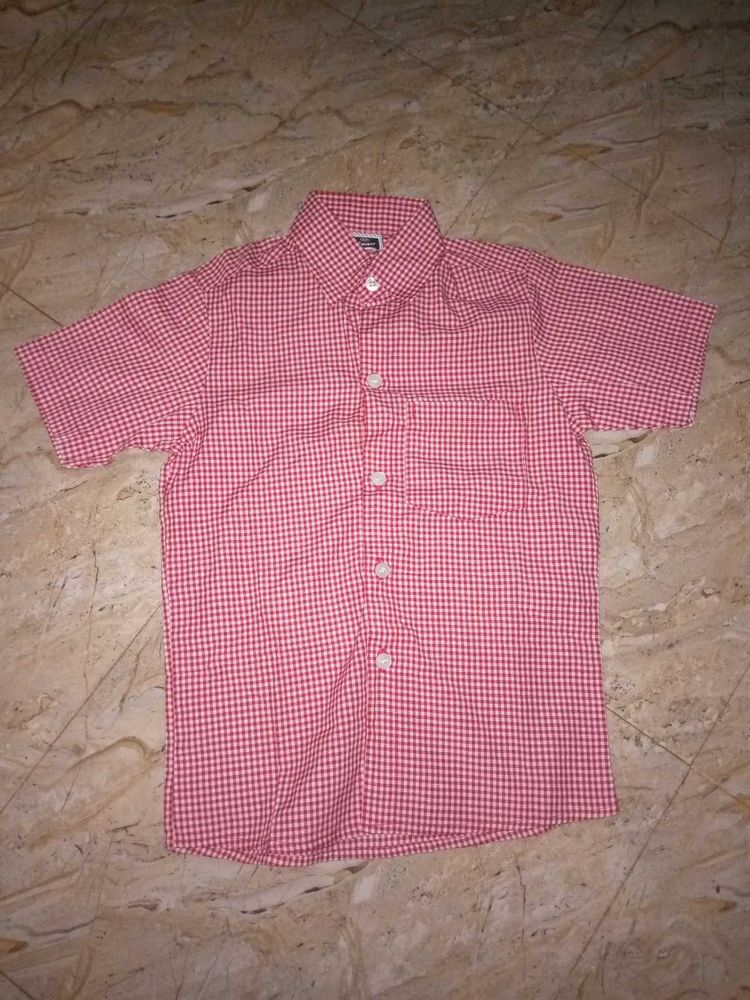 Boys Red Checkered Shirt