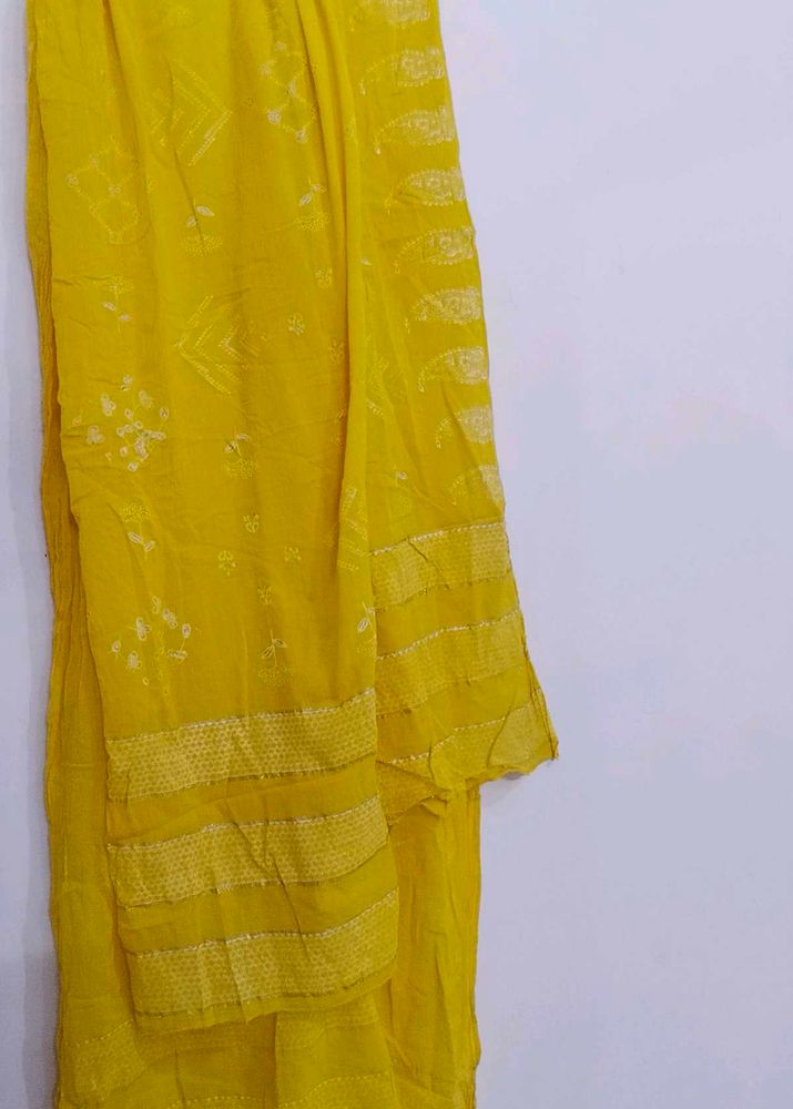 Yellow Printed Dupatta